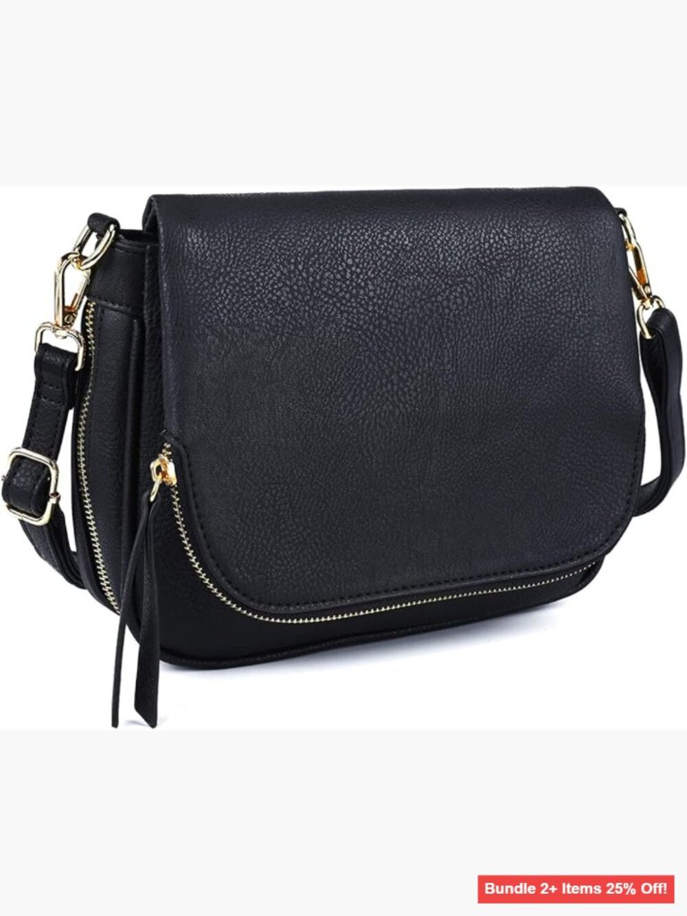 Small Vegan Leather Crossbody Bag with Multiple Pockets Adjustable Strap